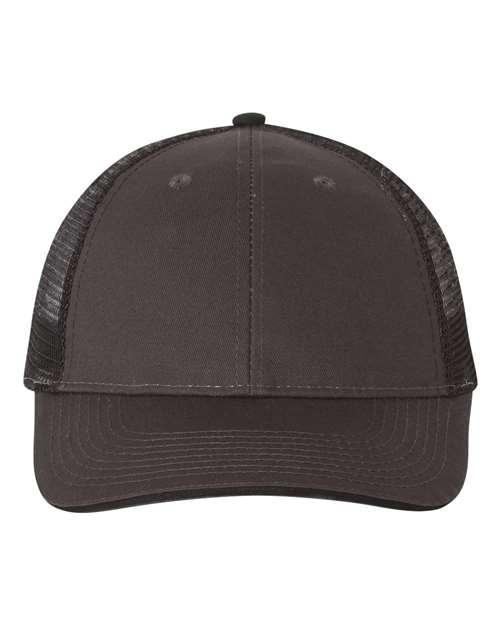 Valucap Sandwich Trucker Cap - Charcoal/ Black Front