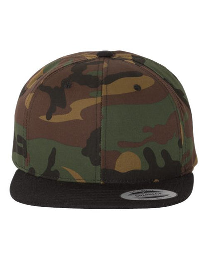 YP Classics Premium Flat Bill Snapback Cap - Camo/ Black Front