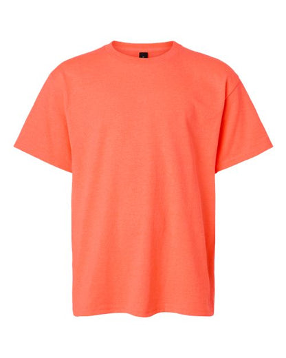 Youth Heavy Cotton™ T-Shirt - Heather Neon Coral Front