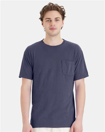 ComfortWash by Hanes Unisex Garment-Dyed Pocket T-Shirt - Model Front