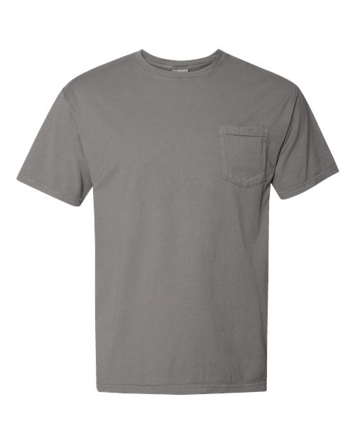 ComfortWash by Hanes Unisex Garment-Dyed Pocket T-Shirt - Concrete Grey Front
