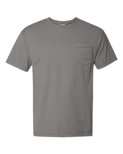 ComfortWash by Hanes Unisex Garment-Dyed Pocket T-Shirt - Concrete Grey Front