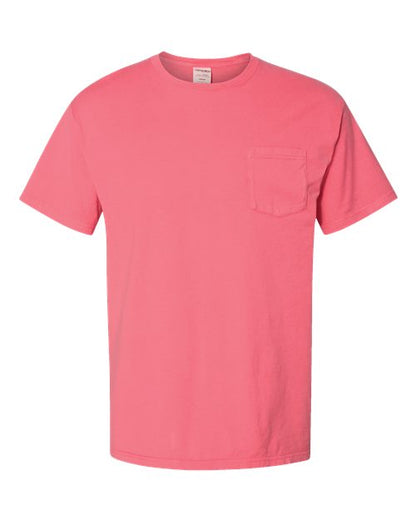 ComfortWash by Hanes Unisex Garment-Dyed Pocket T-Shirt - Coral Craze Front