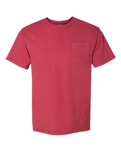 ComfortWash by Hanes Unisex Garment-Dyed Pocket T-Shirt - Crimson Fall Front