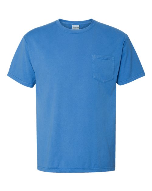 ComfortWash by Hanes Unisex Garment-Dyed Pocket T-Shirt - Summer Sky Blue Front