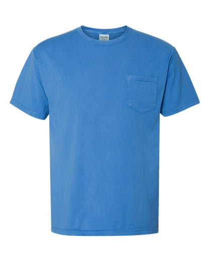 ComfortWash by Hanes Unisex Garment-Dyed Pocket T-Shirt - Summer Sky Blue Front
