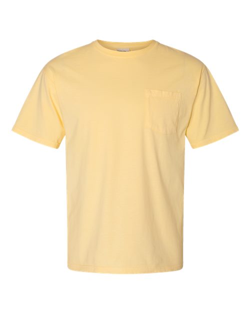 ComfortWash by Hanes Unisex Garment-Dyed Pocket T-Shirt - Summer Squash Yellow Front