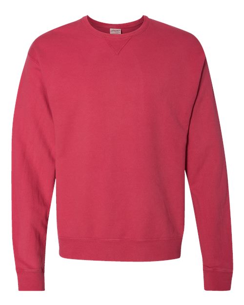 ComfortWash by Hanes Unisex Garment-Dyed Crewneck Sweatshirt - Crimson Fall Front