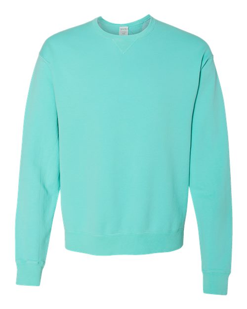 ComfortWash by Hanes Unisex Garment-Dyed Crewneck Sweatshirt - Mint Front