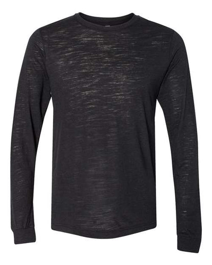 BELLA + CANVAS Unisex Jersey Long Sleeve Tee - Solid Black Slub Front