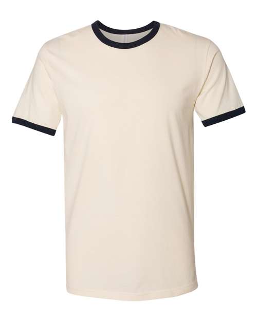 Next Level Unisex Cotton Ringer Tee - Natural/ Midnight Navy Front