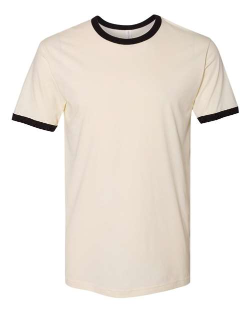 Next Level Unisex Cotton Ringer Tee - Natural/ Black Front