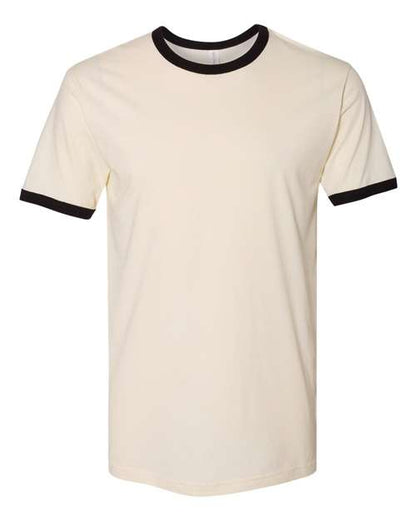 Next Level Unisex Cotton Ringer Tee - Natural/ Black Front