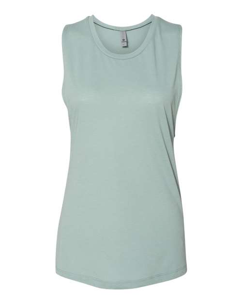 Next Level Women’s Festival Muscle Tank - Stonewash Green Front