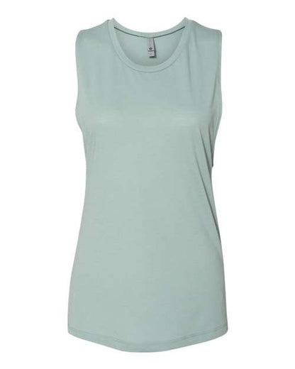 Next Level Women’s Festival Muscle Tank - Stonewash Green Front