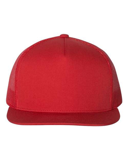 YP Classics Classic Five-Panel Trucker Cap - Red Front