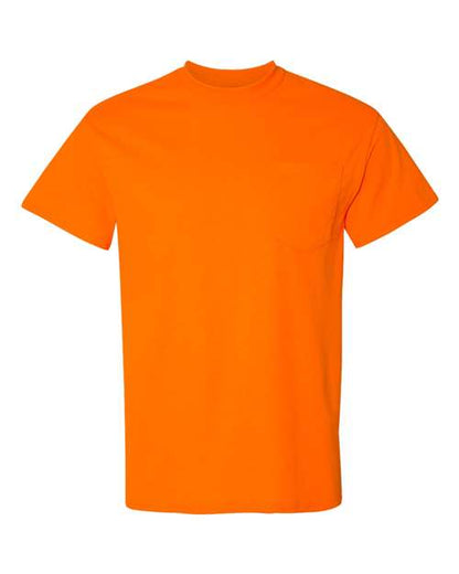Unisex DryBlend® Pocket T-Shirt - Safety Orange Front