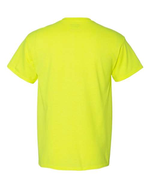 Unisex DryBlend® Pocket T-Shirt - Safety Green Back