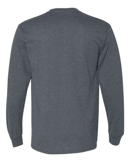 Unisex DryBlend® 50/50 Long Sleeve T-Shirt - Dark Heather Back