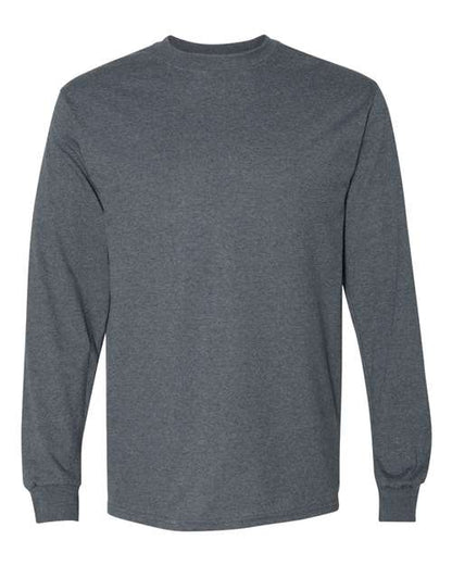 Unisex DryBlend® 50/50 Long Sleeve T-Shirt - Dark Heather Front