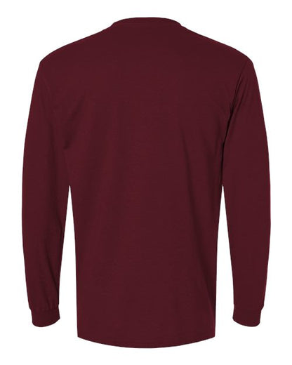 Unisex DryBlend® 50/50 Long Sleeve T-Shirt - Maroon Back