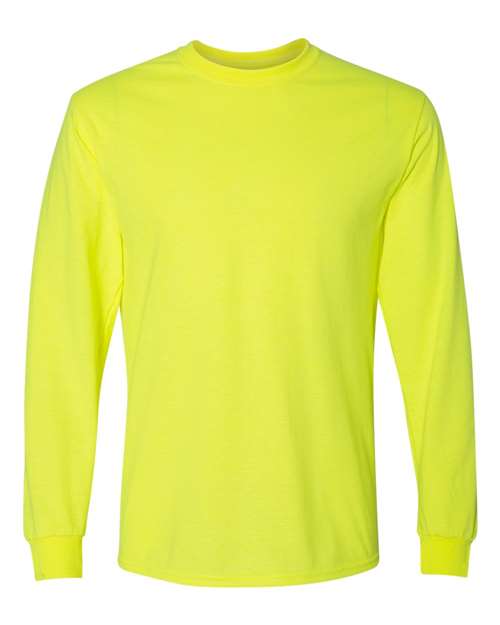Gildan Unisex DryBlend® 50/50 Long Sleeve T-Shirt - Safety Green Front
