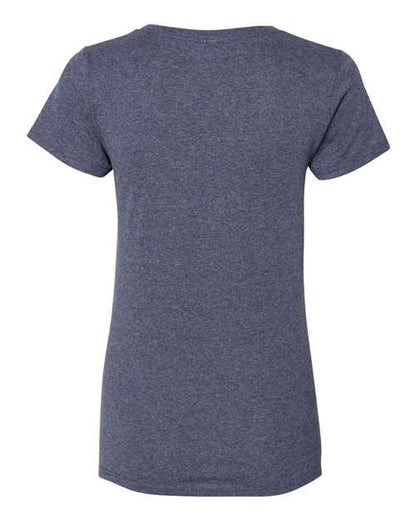 Women's Heavy Cotton™ V-Neck T-Shirt - Heather Navy Back
