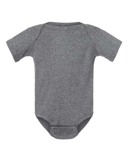 Rabbit Skins Infant Baby Rib Bodysuit - Granite Heather Front