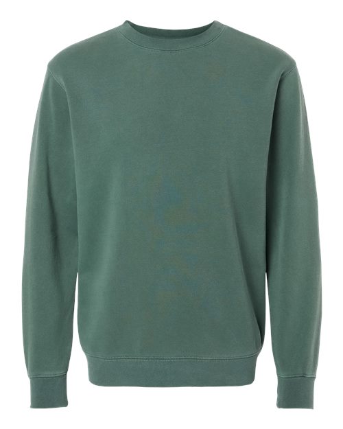Independent Trading Co. Unisex Midweight Pigment-Dyed Crewneck Sweatshirt - Pigment Alpine Green Front