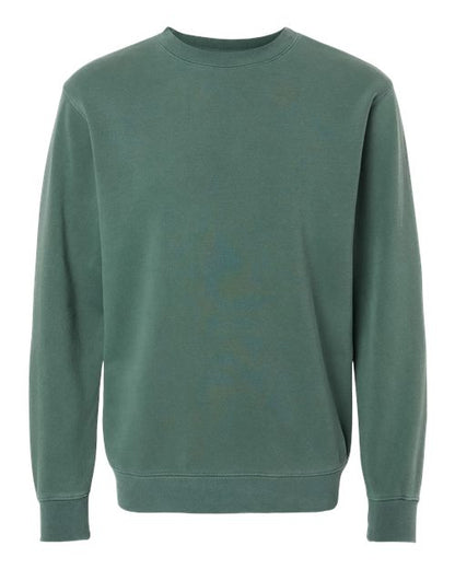 Independent Trading Co. Unisex Midweight Pigment-Dyed Crewneck Sweatshirt - Pigment Alpine Green Front
