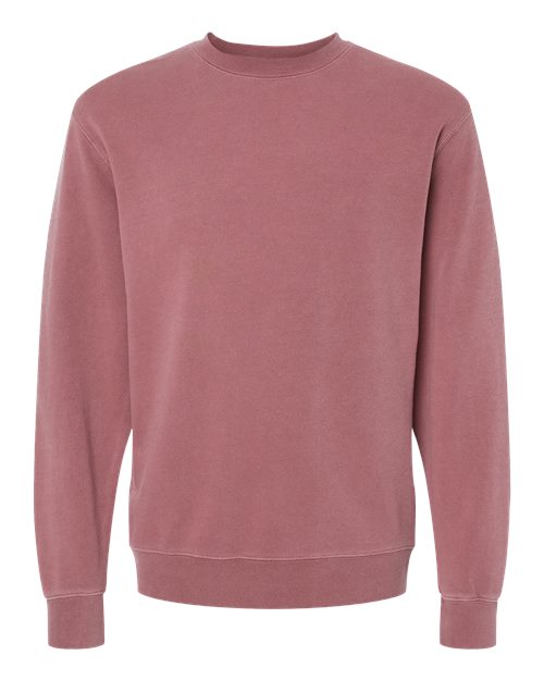 Independent Trading Co. Unisex Midweight Pigment-Dyed Crewneck Sweatshirt - Pigment Maroon Front