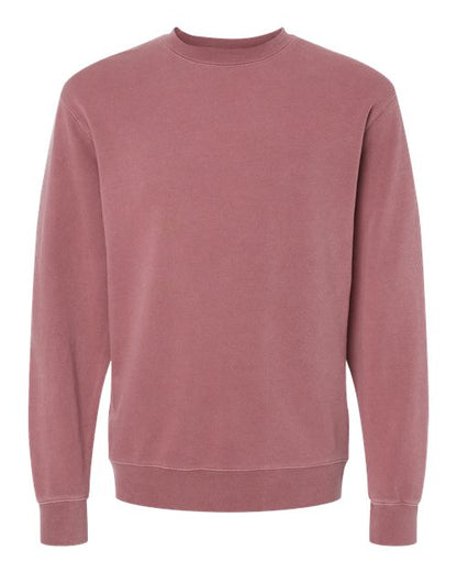Independent Trading Co. Unisex Midweight Pigment-Dyed Crewneck Sweatshirt - Pigment Maroon Front