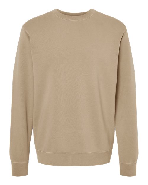 Independent Trading Co. Unisex Midweight Pigment-Dyed Crewneck Sweatshirt - Pigment Sandstone Front