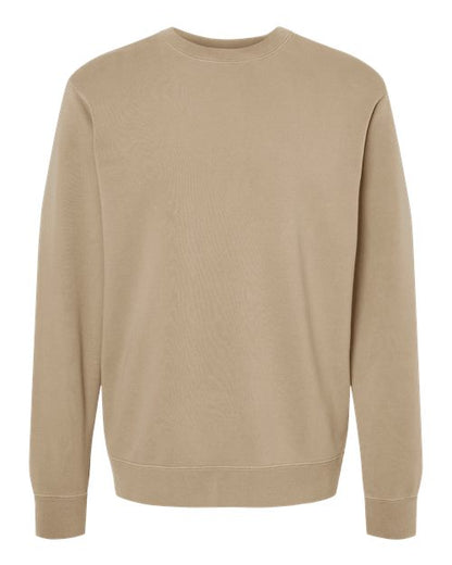 Independent Trading Co. Unisex Midweight Pigment-Dyed Crewneck Sweatshirt - Pigment Sandstone Front