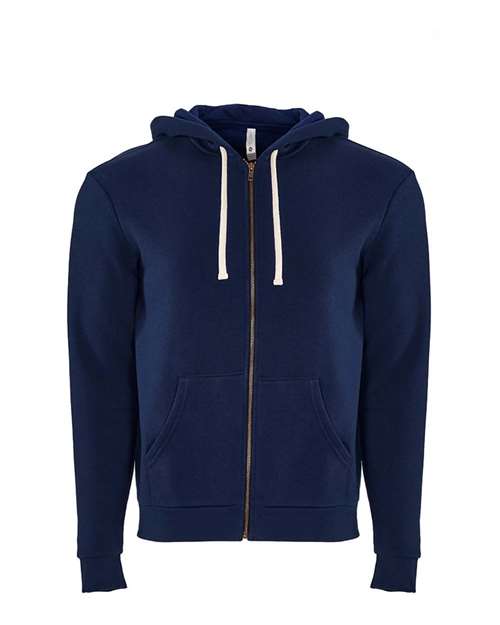 Next Level Unisex Santa Barbara Full-Zip Hoodie Sweatshirt - Midnight Navy Front