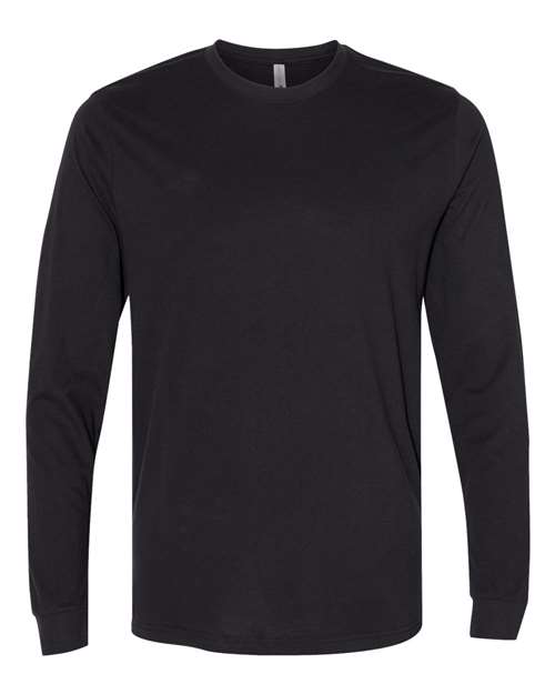 Next Level Unisex Sueded Long Sleeve Tee - Black Front