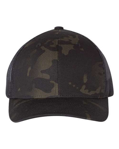 YP Classics Retro Trucker Cap - Multicam Black/ Black Front