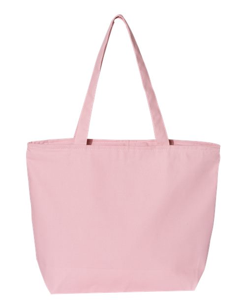 Q-Tees 25L Zippered Tote - Light Pink Front