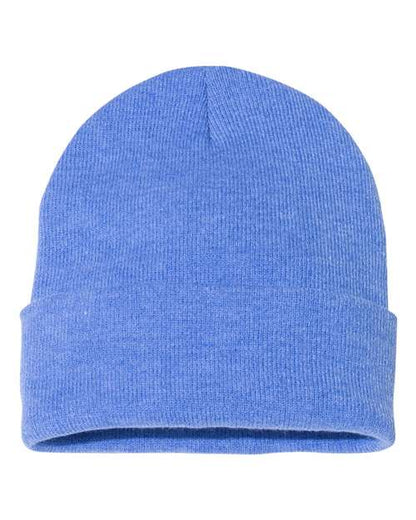 Sportsman 12" Solid Cuffed Beanie - Heather Royal Front