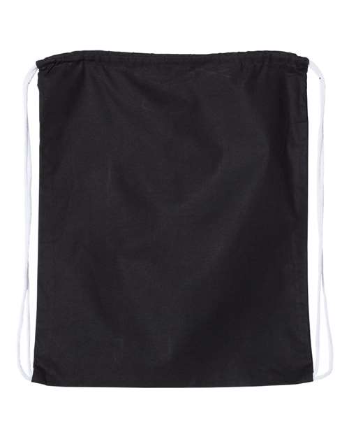 Q-Tees Large Economical Cotton Drawstring Bag - Back