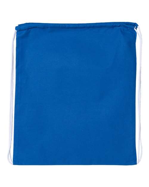 Q-Tees Large Economical Cotton Drawstring Bag - Royal Front