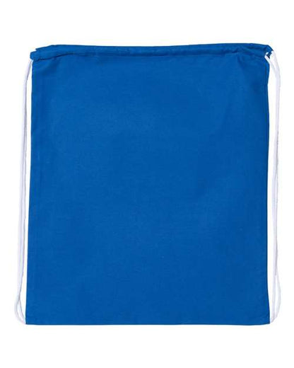 Q-Tees Large Economical Cotton Drawstring Bag - Royal Front