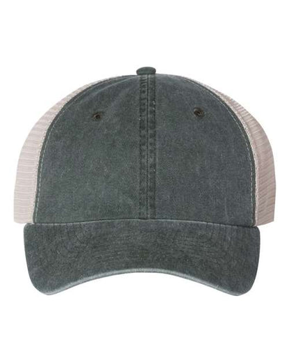 Valucap Pigment-Dyed Trucker Cap - Forest/ Stone Front