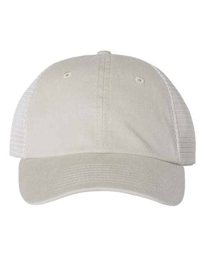 Valucap Pigment-Dyed Trucker Cap - Stone/ Stone Front