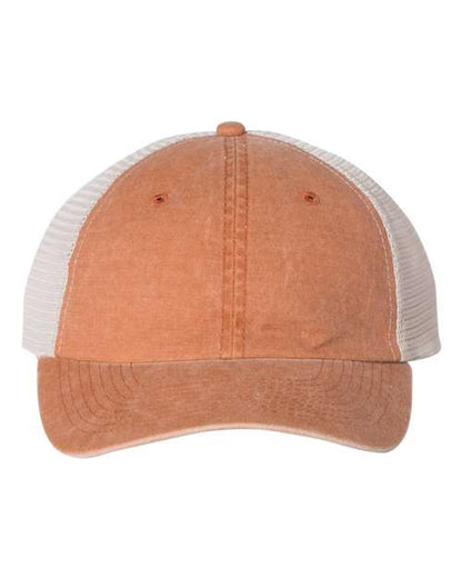 Valucap Pigment-Dyed Trucker Cap - Texas Orange/ Stone Front