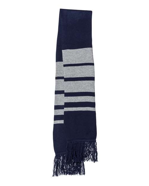 Sportsman Soccer Scarf - Navy/ Heather Grey Front