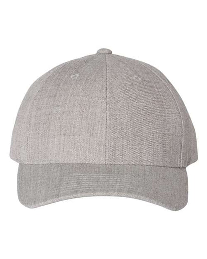 YP Classics Premium Curved Bill Snapback Cap - Heather Grey Front
