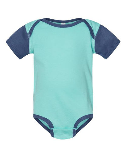 Rabbit Skins Infant Baby Rib Bodysuit - Chill/ Indigo Front