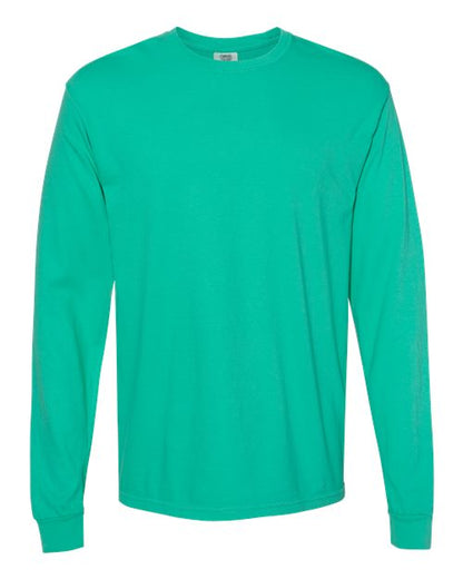 Unisex Garment-Dyed Heavyweight Long Sleeve T-Shirt - Island Green Front