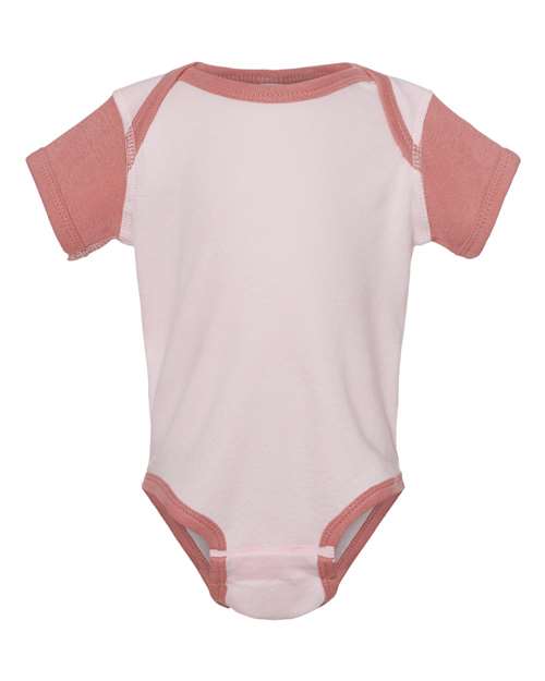 Rabbit Skins Infant Baby Rib Bodysuit - Ballerina/ Mauvelous Front